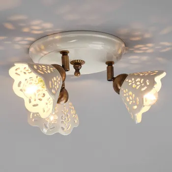 Ceramiche Stropní svítidlo Portico 3-fl - Stínidlo Ø 14 cm bílá, bronzová 3 x 40 W - Doprava zdarma