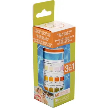 Testovací proužky - Tester vody 3v1 - test chlór, pH, alkalita - 50ks
