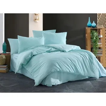 Povlečení Krepové povlečení UNI mint prodloužené, knoflík - 140x220, 70x90 cm - Brotex