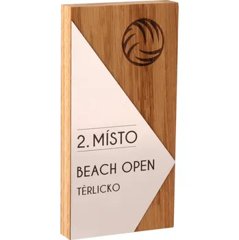 Trofej z dubového dřeva - stříbrná