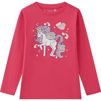 Dívčí tričko Dívčí tričko - Wolf S2441A, tmavě růžová Barva: Růžová, Velikost: 104