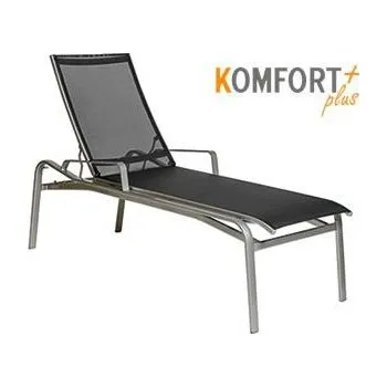 Zahradní lehátko Karasek Stohovatelné zvýšené polohovací lehátko s područkami Barbados PLUS, Karasek, rám lakovaný hliník barva dle vzorníku, výplet Karatex dle vzorníku