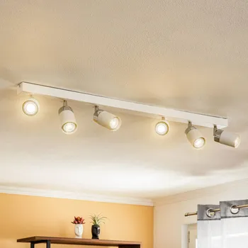 Lampička Eko-Light Stropní bodové světlo Joker, bílé/stříbrné, šestilamové - Délka bodovky 8 cm bílá, stříbrná 6 x 35 W - Doprava zdarma