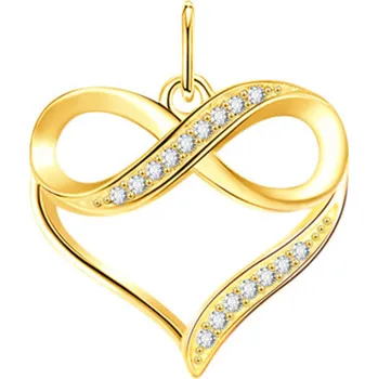 Přívěsek Olivie Stříbrný přívěsek SRDCE & NEKONEČNO GOLD 9032 Ag 925; ≤1,1 g.