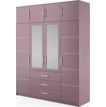 Šatní skříň ArtStol Šatní skříň BALI 2 D4 s nástavcem | fialová