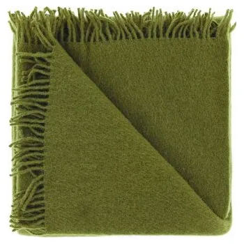 deka Vlněný pléd s třásněmi Yorick zelený