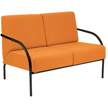 Sedací souprava SPA 2 černý lak, koženka AN 030 - koženka oranžová