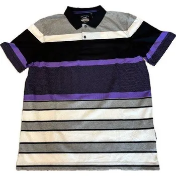 Pánské tričko HAJO PÁNSKÉ POLO S PRUHY- FIALOVÁ