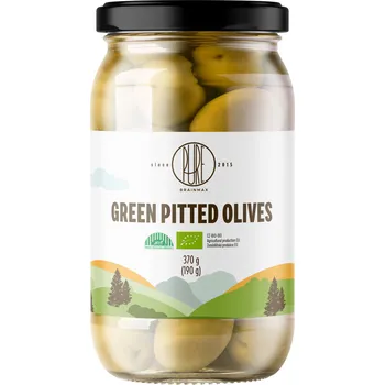 oliva BrainMax Pure Zelené olivy bez pecek, BIO, 370 g