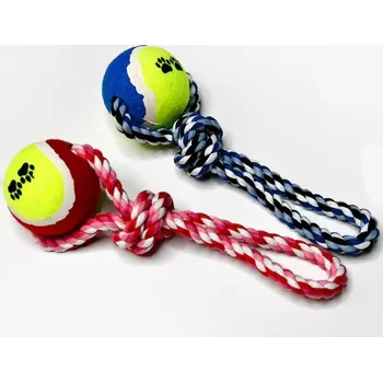 Hračka pro psa Hračka pro psa - lano s tenisovým míčkem