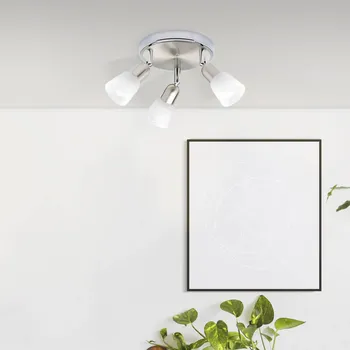 Lampička Brilliant Stropní bodové svítidlo Sofia, železo/chrom/bílá, Ø 20 cm, 3 světla. železo, chrom, bílá 3 x 40 W - Doprava zdarma