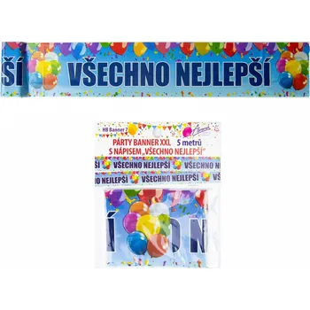 Party dekorace Alvarak Party banner Všechno nejlepší 5m