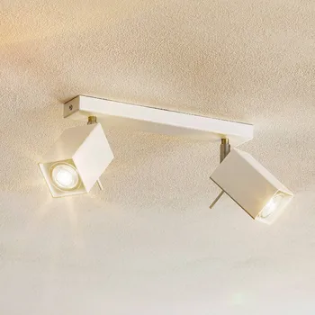 Lampička SOLLUX LIGHTING Stropní bodové světlo Square, bílé, dvouplamenné bílá 2 x 40 W - Doprava zdarma