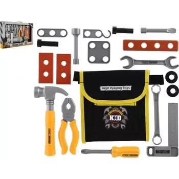 Dřevěná hračka Teddies sada nářadí s opaskem 13 ks dřevo látka