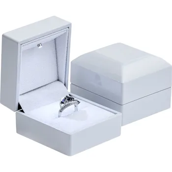 Dárková krabička JK Luxusní dárková krabička na prsten s LED osvětlením bílá KZ-3/A1/A1
