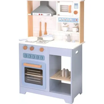 Dětská kuchyňka Dřevěná interaktivní dětská kuchyňka s digestoří