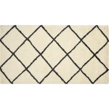 Koberec LIVARNO home Koberec s dlouhým vlasem, 80 x 150 cm / Ø 100 cm (krémová/černá)