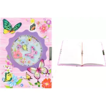Zápisník Deník s motivem motýlků pro holčičky