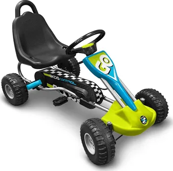 Dětské šlapadlo Stamp Skids Control Go Kart šlapací motokára modrá/zelená