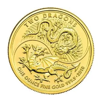 1 unce zlatá mince Two Dragons 2018