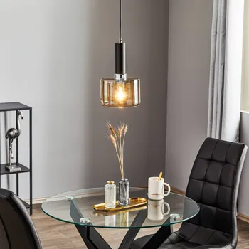 Jupiter Závěsné světlo Viva, kouřové/černé/chrom, 1-světelný kouřově šedá-transparentní, černá, chrom 1 x 60 W - Doprava zdarma