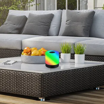 Venkovní osvětlení Briloner LED dobíjecí stolní lampa Smal, černá, RGBW, plast, 7 cm černá, bílá LED 1,5 W celkem