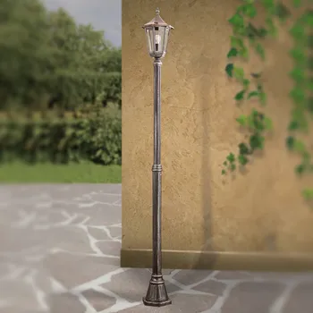 Lampička Orion Stožárové světlo Antoine v antickém stylu stříbrnošedá, měď, čirá 1 x 100 W - Doprava zdarma