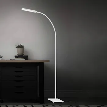 Lampička Briloner LED stojací lampa Servo, stmívatelná, CCT, bílá - délka přívodního kabelu 180 cm; základna lampy - délka 20,8 cm, šířka 20,8 cm LED 8 W celkem - Doprava zdarma