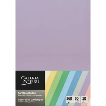 Barevný papír Galeria Papieru ozdobný papír Hladký pastelový MIX 160g, 50ks GP08LK78