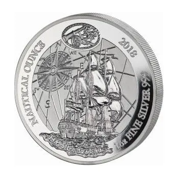 Sběratelství 1 unce stříbrná mince Rwanda Nautical Serie - HMS Endeavour 2018 - leštěná deska