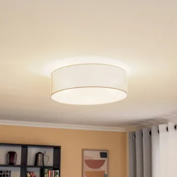 Deka na kolečkách Euluna, šedý látkový odstín, Ø 40 cm - baldachýn - Ø 10 cm, výška 2,5 cm šedá 3 x 15 W - Doprava zdarma