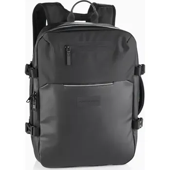 Cestovní taška PORSCHE DESIGN Urban Eco travel Backpack Batoh do města i na cesty černý (Multifunkční batoh s oddělenou přihrádkou na notebook a spojkou na vozík z vodoodpudivého materiálu.)