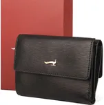 Luxusní dvouoddílová černá kožená peněženka Marta Ponti no. 001