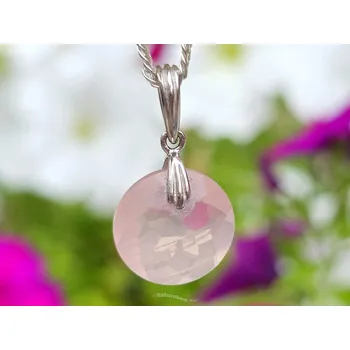 Přívěsek Růženín facet přívěsek kulatý Ag 925/1000 + Rh