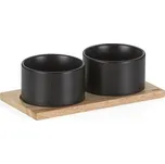 KELA Sada misek Gunten porcelán černý 3 kusy 23,5x12,0x7,5cm 10,0cm KL-10069