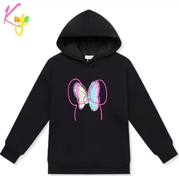 Dívčí oblečení Dívčí mikina s kapucí Kugo ZM6505 černá