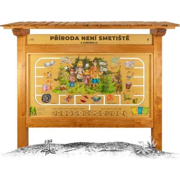 Hra na zahradu Příroda není smetiště - edukační tabule venkovní dřevěná