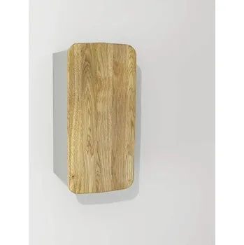 Koupelnový nábytek Koupelnová závěsná skříňka Devo Oval dub přírodní/světle šedá 34 x 67 x 33 cm OV-PS1DK34-P34D01L10