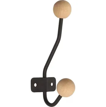 Věšák Gamet Věšák GIANO MAXI / Černý matný + dřevo