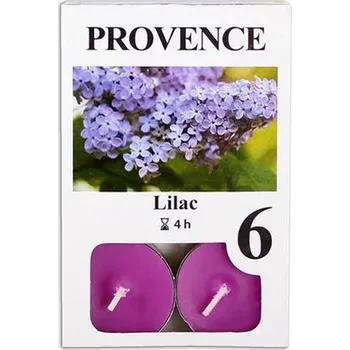 Svíčka Čajová svíčka PROVENCE 6ks šeřík