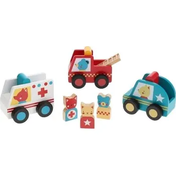Hračka pro nejmenší Petit Collage Záchranářská autíčka s figurkami