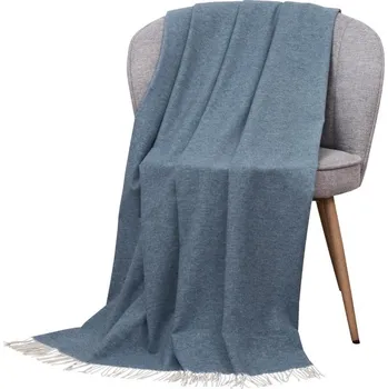 deka SCANquilt vlněný pléd MERINO uni šedomodrá střední 130 x 200 cm