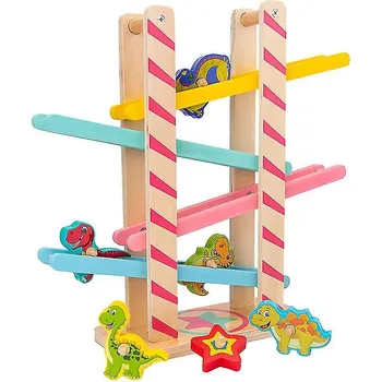 autíčko Dětská dřevěná autodráha - Dinosauři