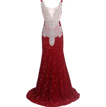 Dámské šaty Luxusní svatební šaty extra dlouhé Barva: Červená, Velikost: L