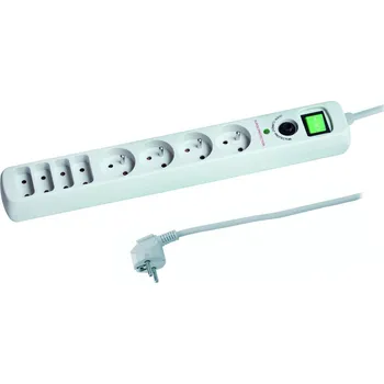 Přepěťová ochrana Přepěťová ochrana s vypínačem, H05VV-F, 1,5 m, 8 zásuvky, bílá 25026