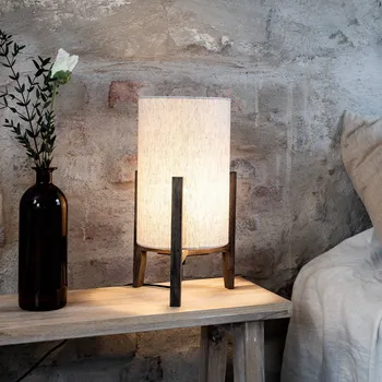 Lampička Markslöjd Stolní lampa Eruca, výška 39 cm, hnědá/béžová, dřevo/látka - Délka propojovacího kabelu 200 cm hnědá, béžová 1 x 40 W - Doprava zdarma