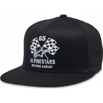 Pokrývka hlavy Alpinestars Pánská černá kšiltovka DOUBLE CHECK FLATBILL HAT 1212-81230 1020 - S-M