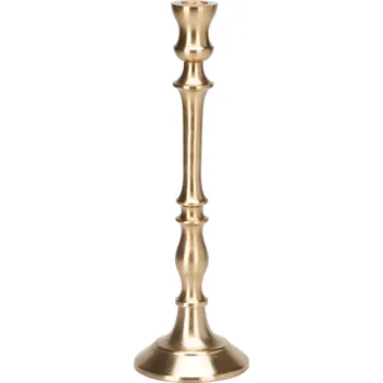 Svícen Hliníkový svícen zlatý matný 31x10 cm