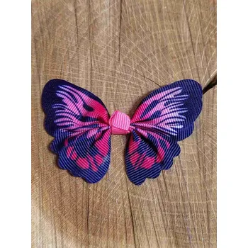 Textilní aplikace motýl modro růžový