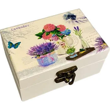 Organizér na kosmetiku Dřevěná šperkovnice - Levandule (S)